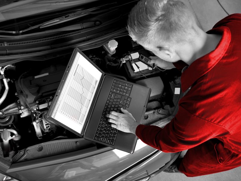 Mechanical diagnostics on a vehicle engine